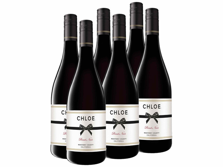 Gehe zu Vollbildansicht: 6 x 0,75-l-Flasche Weinpaket Chloe Pinot Noir Monterey County California trocken, Rotwein - Bild 1