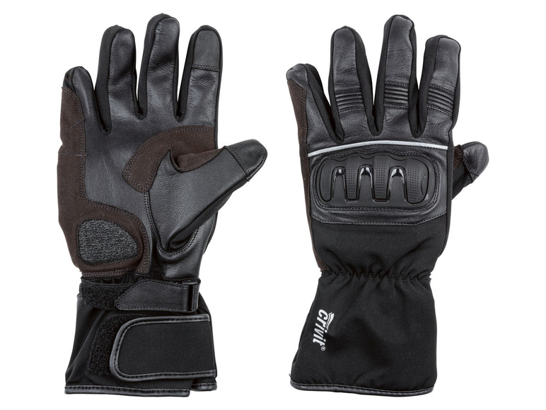 Gehe zu Vollbildansicht: crivit Motorrad Handschuhe mit reflektierenden Elementen, schwarz - Bild 2