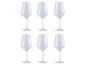 Set aus 6 klaren Weingläsern aus Glas mit langem Stiel