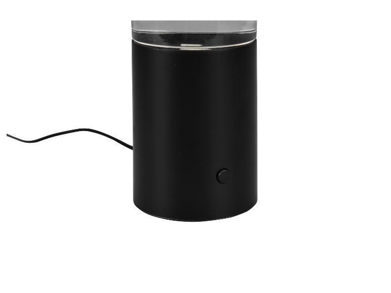 Schwarze elektrische Kaffeemühle mit transparentem Deckel und Netzkabel