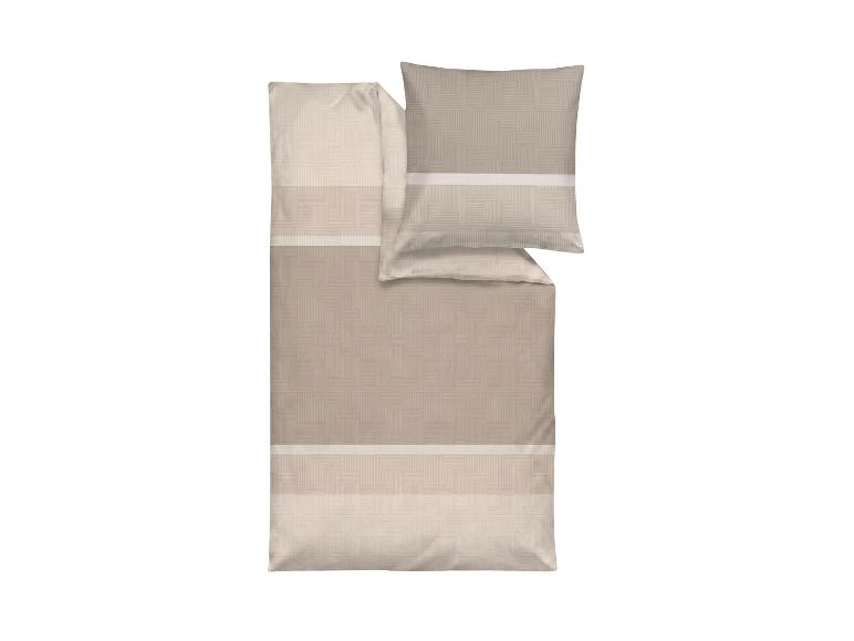Beige gemusterte Bettwäschegarnitur mit Kissenbezug