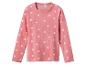 Rosa Langarmbluse mit weißen Punkten
