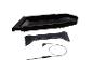 Schwarze Grillschale, Spatel und Fleischthermometer