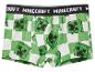 Grüne und weiße Boxershorts mit Minecraft-Motiv und Creeper-Gesichtern.