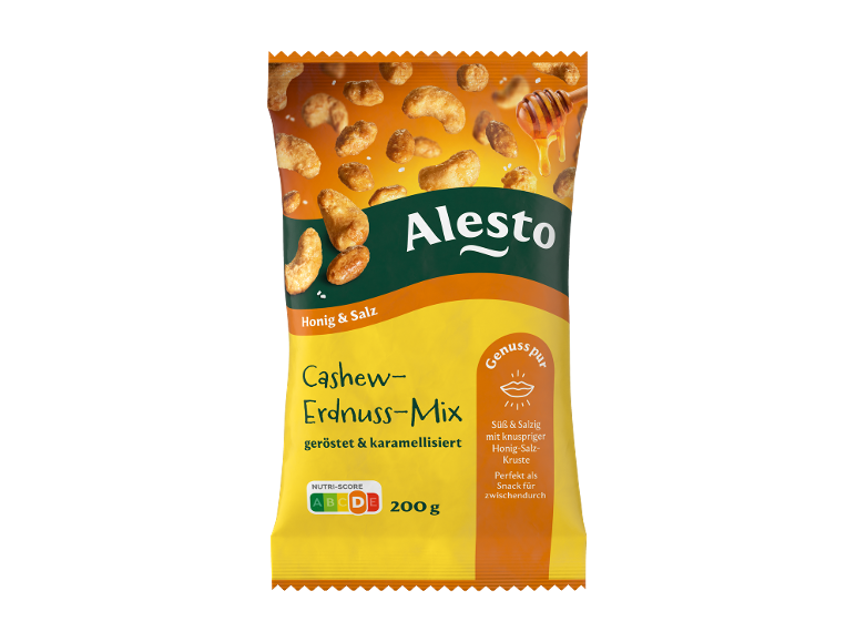 Cashew-Erdnuss-Mix mit Honig und Salz, 200g.