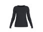 Dunkelgraues Damen-Langarmshirt auf schwarzem Hintergrund.