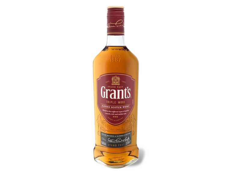 Gehe zu Vollbildansicht: Grant’s Triple Wood Blended Scotch Whisky 40% Vol - Bild 1