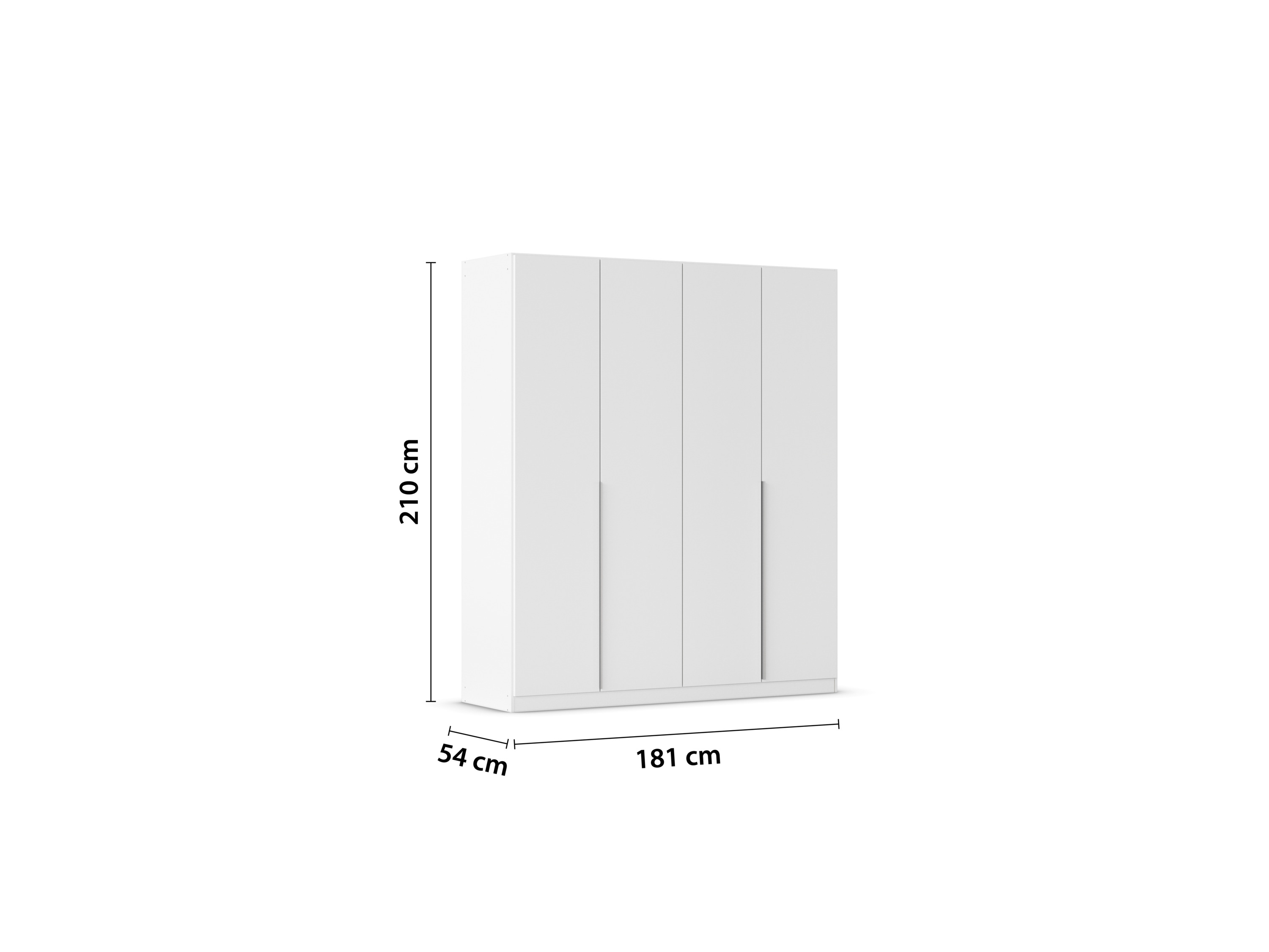 Thumbnail - rauch ORANGE Drehtürenschrank Alabama (Classic-Zubehör, Weiß, Griffe Alufarben, 181 x 210 cm)