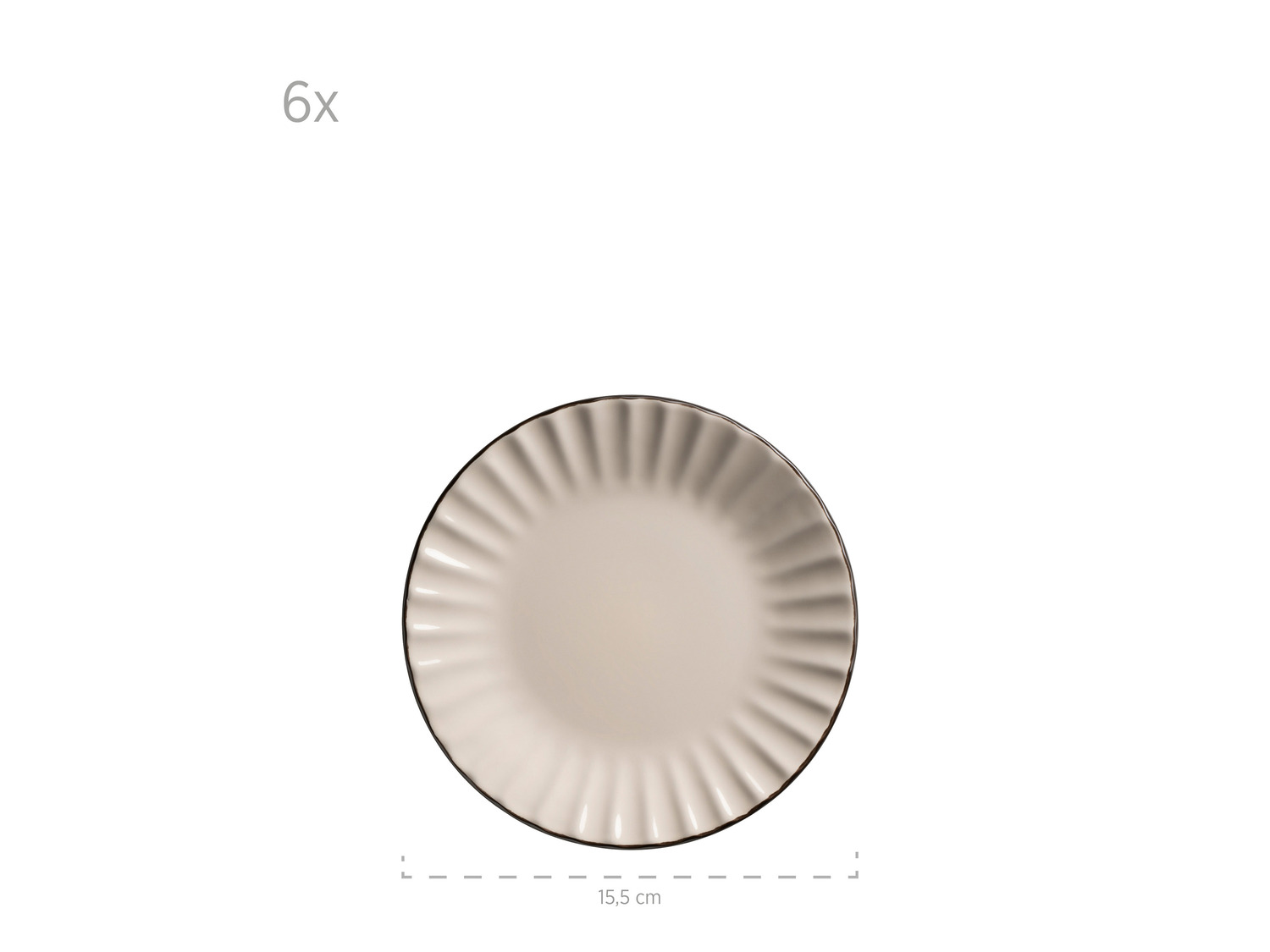 Osita Retro tafelservies voor 6 personen met golfvorm 18-delige serviesset crèmewit