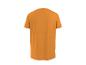 Orangefarbenes Basic-T-Shirt mit kurzen Ärmeln, Rückansicht.