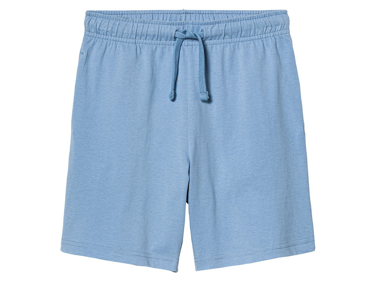 Blaue Shorts mit Kordelzug.