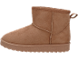 Brauner Wildleder-Winterstiefel mit sichtbaren Nähten und profilierter Sohle.