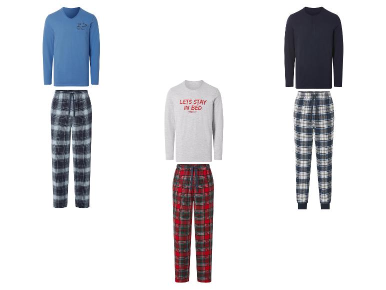 ESMARA MEN Herren-Pyjama in drei verschiedenen Farbkombinationen.