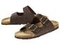 Braune Sandalen mit zwei Riemen und Metallschnallen