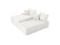 Weißes modulares Cordsofa mit Kissen