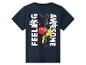 Dunkelblaues Kinder-T-Shirt mit Mickey-Mouse-Aufdruck und „FEELING AWESOME“-Schriftzug.