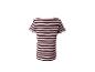 Damen-Kurzarm-T-Shirt mit braunen und rosa Streifen
