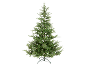 Künstlicher Weihnachtsbaum mit grünen Nadeln und Metallständer.