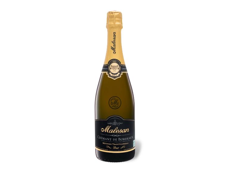 Flasche Crémant de Bordeaux Malesan Brut.