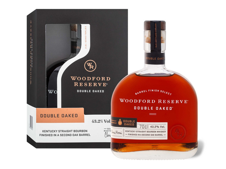 Gehe zu Vollbildansicht: Woodford Reserve Double Oaked Kentucky Straight Bourbon Whiskey mit Geschenkbox 43,2% Vol - Bild 1