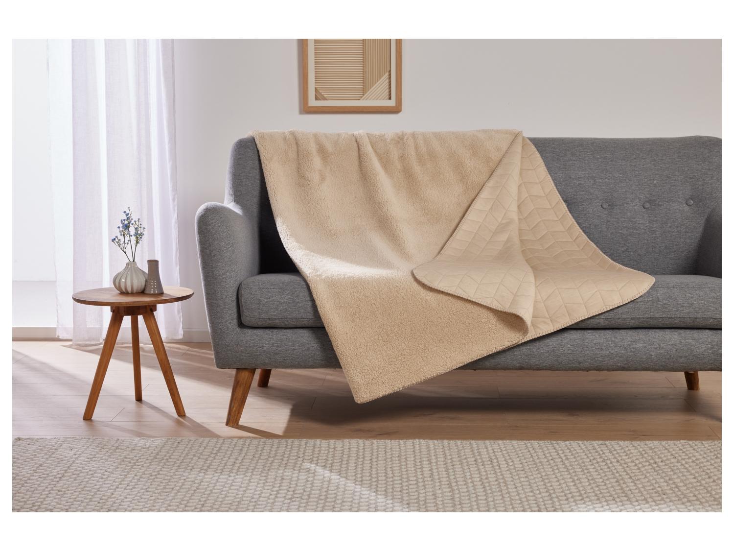 PAD Kuscheldecke Lever, 150x200 Cm, Hellgrau Mit Anker-Motiv – Maritim & Gemütlich