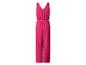Damen-Overall in Fuchsia mit V-Ausschnitt und elastischem Bund.