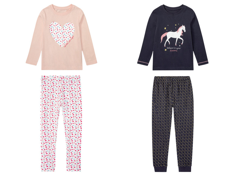 Gehe zu Vollbildansicht: lupilu Kleinkinder Mädchen Pyjama mit Print - Bild 1