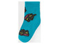 Blaue Socken mit einem Druck von Ohnezahn aus Drachenzähmen leicht gemacht.