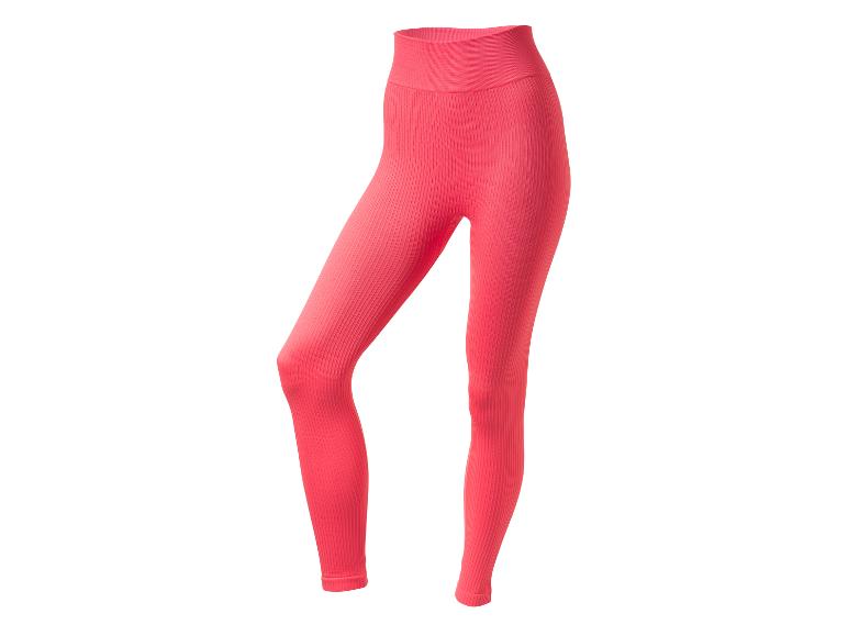 Koralle gerippte Leggings mit hoher Taille