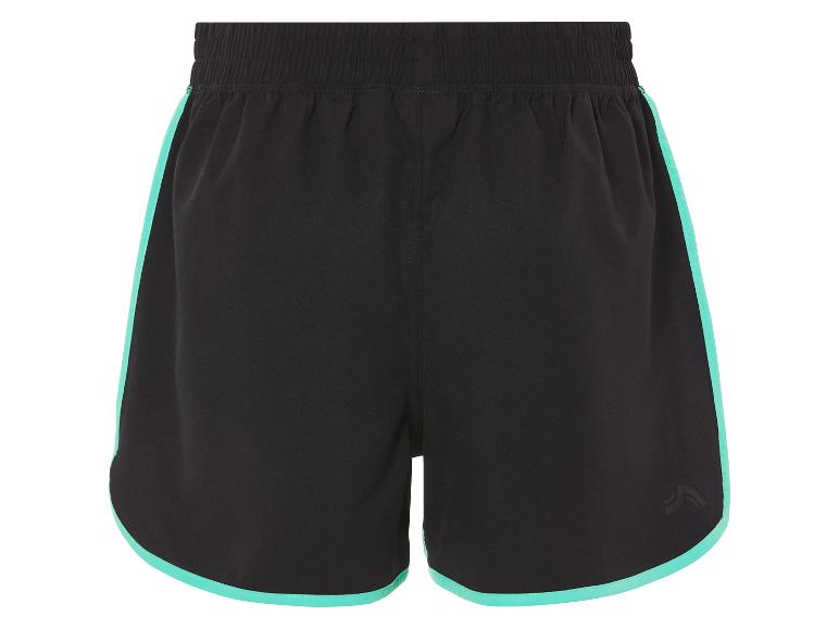 Schwarze Sportshorts mit türkisfarbenen Details.