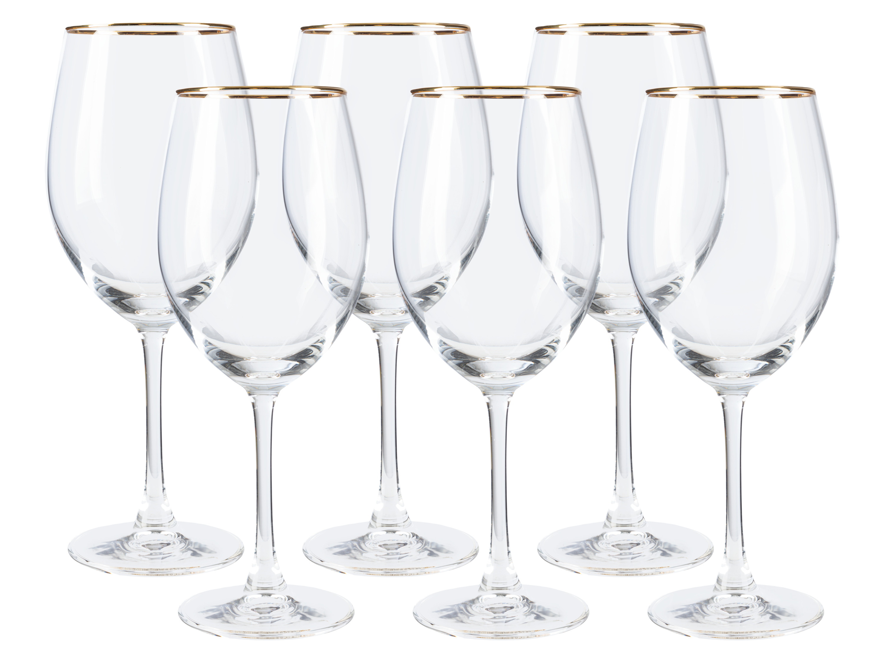 LIVARNO home Glas Set mit Goldrand (Rotweinglas)““ | 6x Champagnergläser