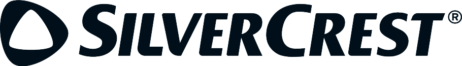 Logo mit dem Schriftzug SilverCrest und einem abstrakten, abgerundeten Dreieckssymbol.