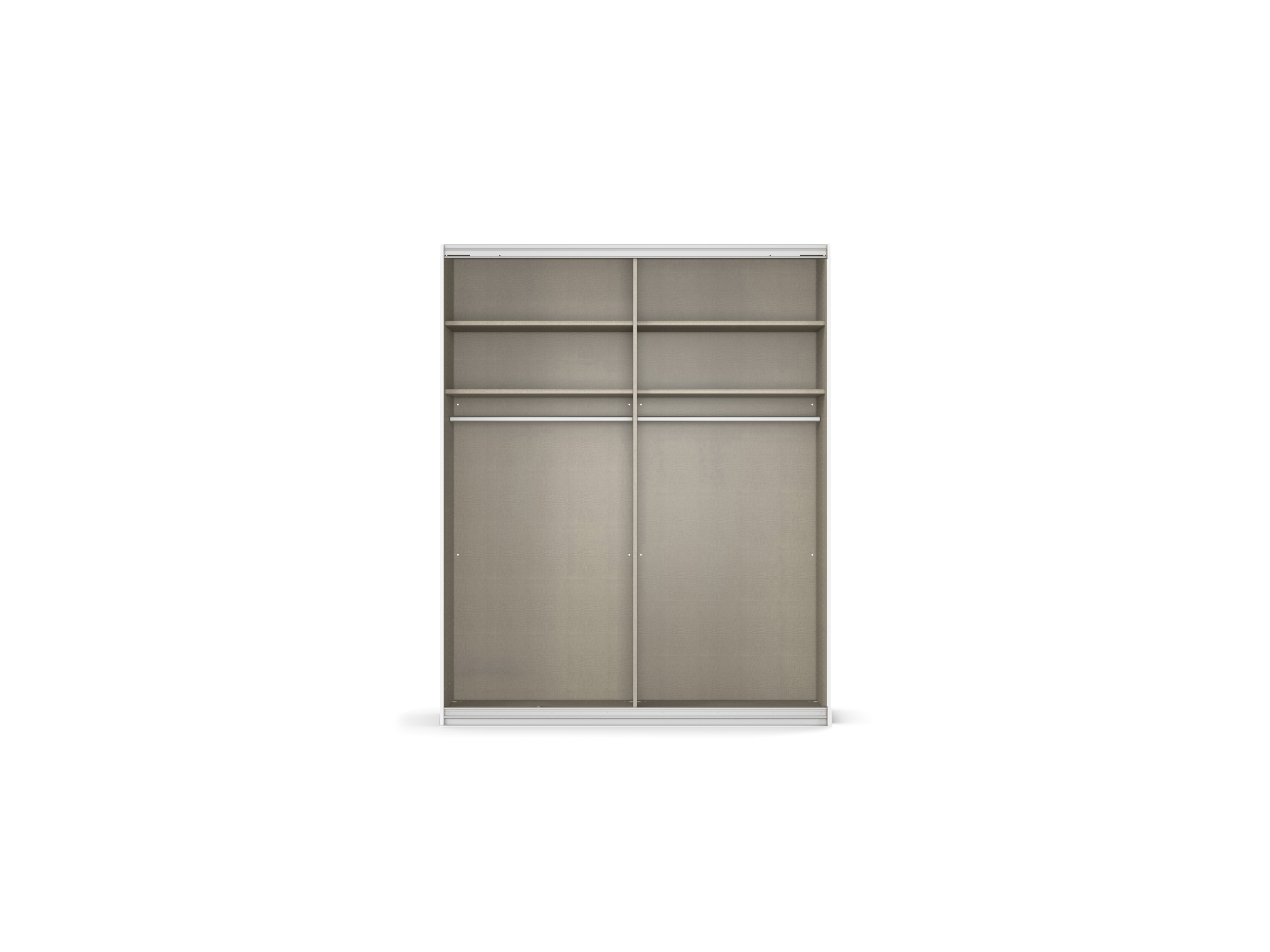 RAUCH ORANGE Quadra Schwebetürenschrank mit Spiegelelementen (Classic-Zubehör, Korpus: Weiß, 181 x 210 cm) – Bild 4 von 4