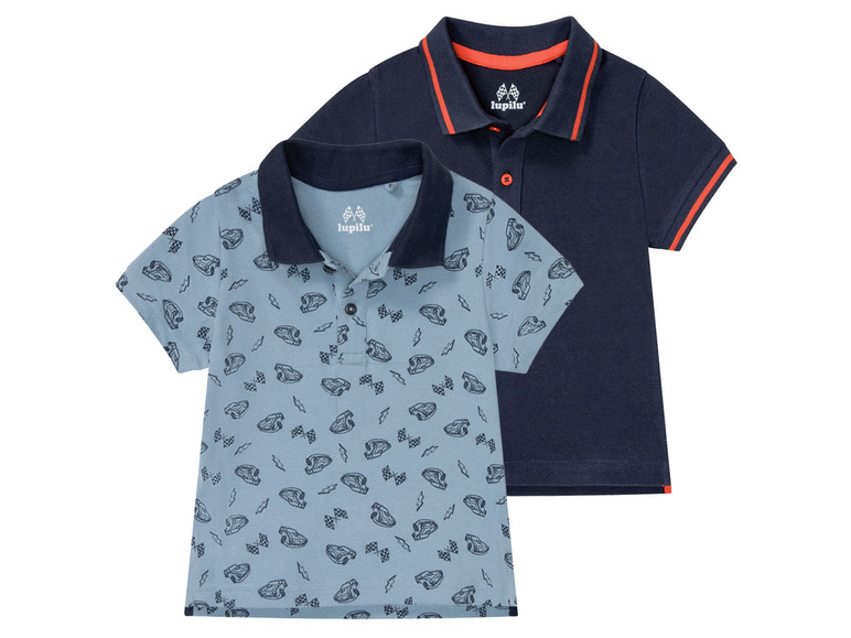 Gehe zu Vollbildansicht: LUPILU® Kleinkinder Jungen Poloshirt, 2 Stück, mit Baumwolle - Bild 2