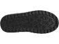 Nahaufnahme einer schwarzen Schuhsohle mit einem strukturierten Muster aus Y-förmigen Profilen.