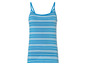 Ein blaues, gestreiftes Tanktop.