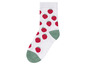 Weiße Socke mit Erdbeermuster