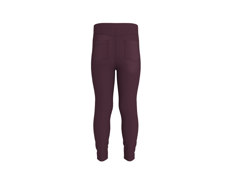 Dunkellila Kinderhose mit Gesäßtaschen.