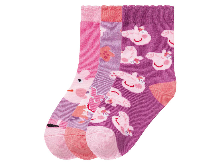 Gehe zu Vollbildansicht: Kleinkinder Mädchen Socken, 3 Paar, mit Baumwolle - Bild 2