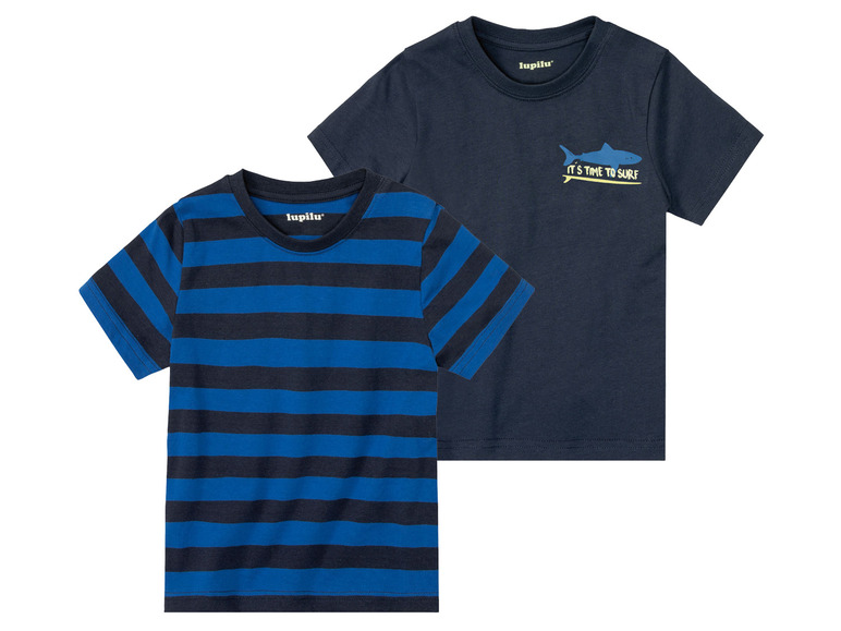 Gehe zu Vollbildansicht: lupilu® Kleinkinder Jungen T-Shirt, 2 Stück, weiche Single-Jersey-Qualität - Bild 24
