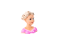 BAYER DESIGN Charlene Super Model Schmink- und Frisierkopf mit blonden Haaren und pinkem Oberteil.