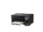 Schwarzer Epson EcoTank Drucker mit bedrucktem Blatt Papier