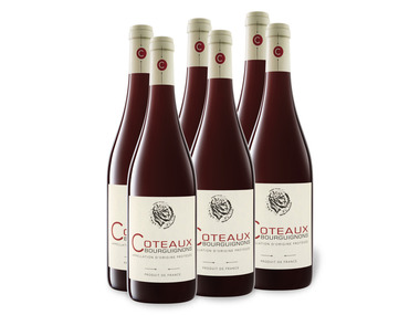 6 x 0,75-l-Flasche Weinpaket Coteaux Bourguignons AOP trocken, Rotwein