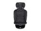 Bebéconfort schwarzer Kindersitz mit verstellbarer Kopfstütze und gepolsterter Rückenlehne.