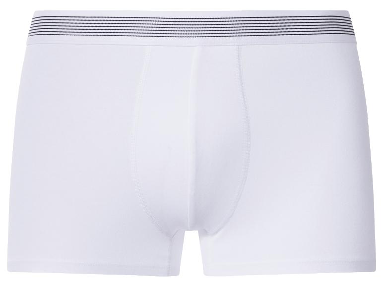 Weiße Herren-Boxershorts mit schwarz gestreiftem Gummibund