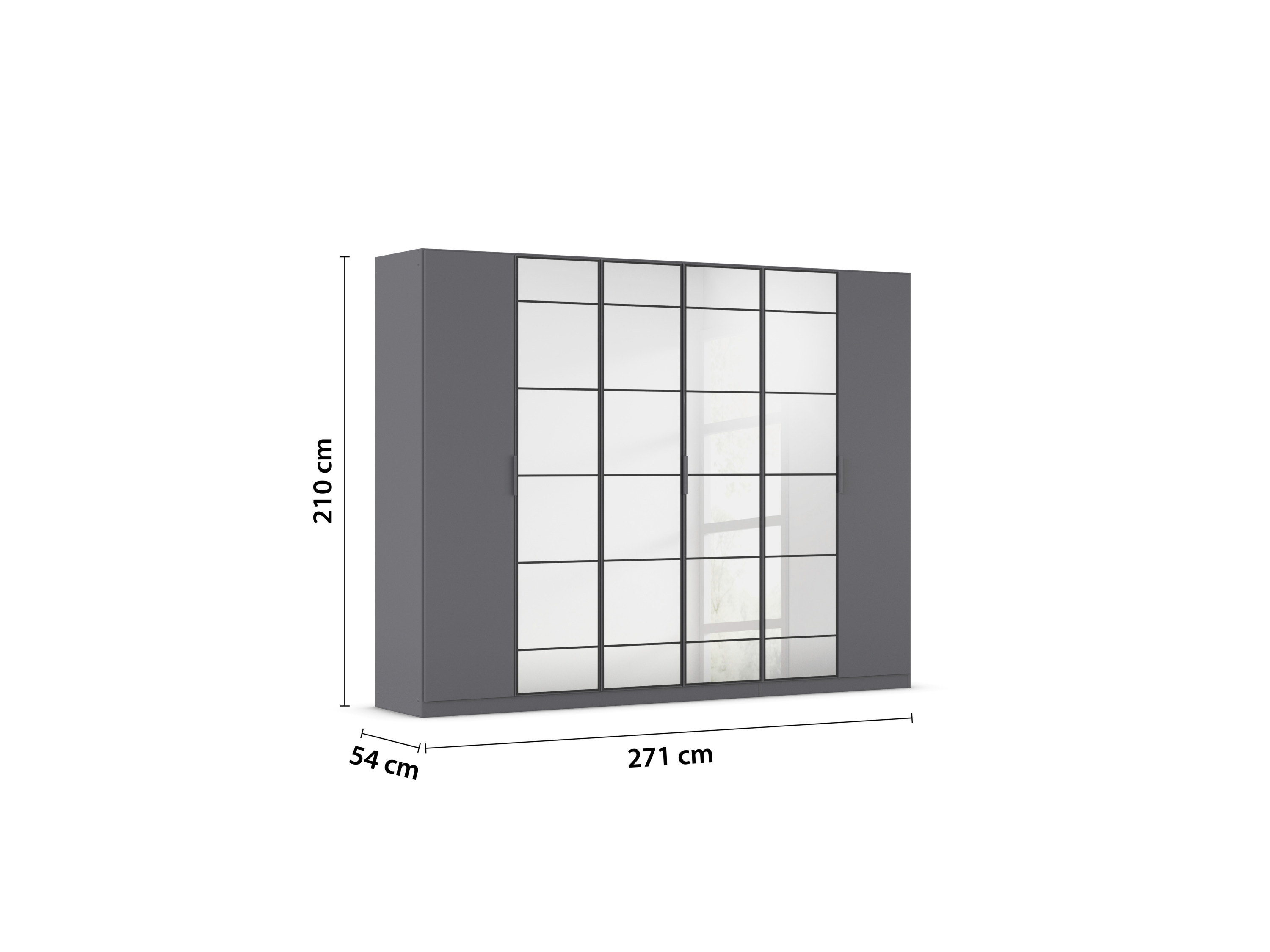 RAUCH ORANGE Acero Drehtürenschrank (graumetallic, Breite 271 cm / Höhe 210 cm) – Bild 3 von 4