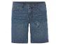 Dunkelblaue Jeans-Shorts.