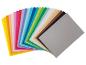 Ein Fächer aus verschiedenfarbigen Papierbögen, darunter Gelb, Orange, Pink, Rot, Blau, Grün und Grau.