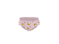Rosa Damen-Slip mit niedlichem Zeichentrickfiguren-Muster und Herzen.