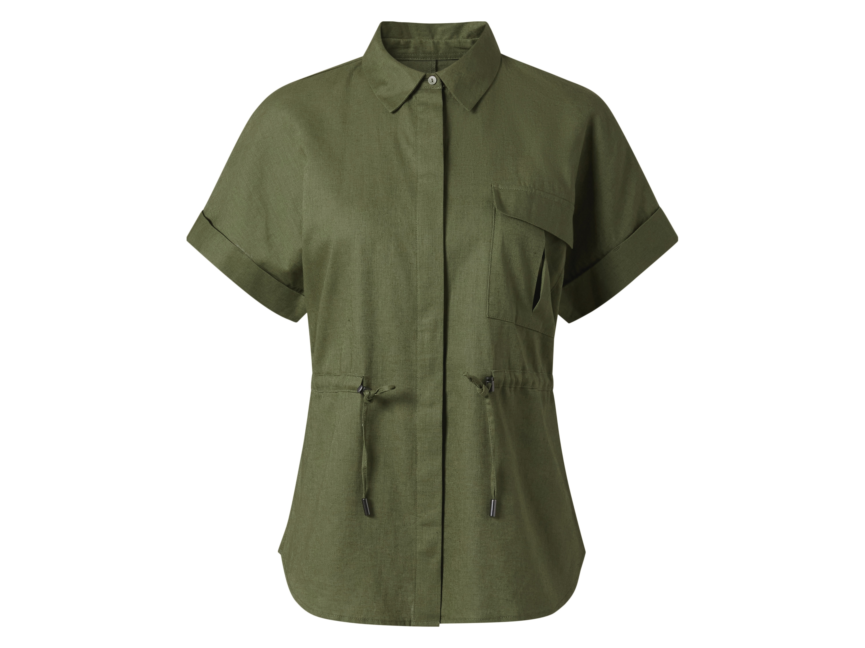 ESMARA® Damen Leinen-Bluse, leger geschnitten (Grün, 46)"" - Farbe: gruen